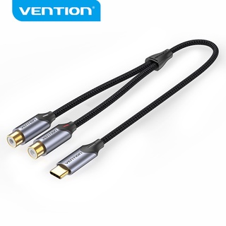 Vention Type C To 2 RCA อะแดปเตอร์สายเคเบิ้ลเสียง Male To Female สําหรับลําโพงเครื่องขยายเสียง BGV