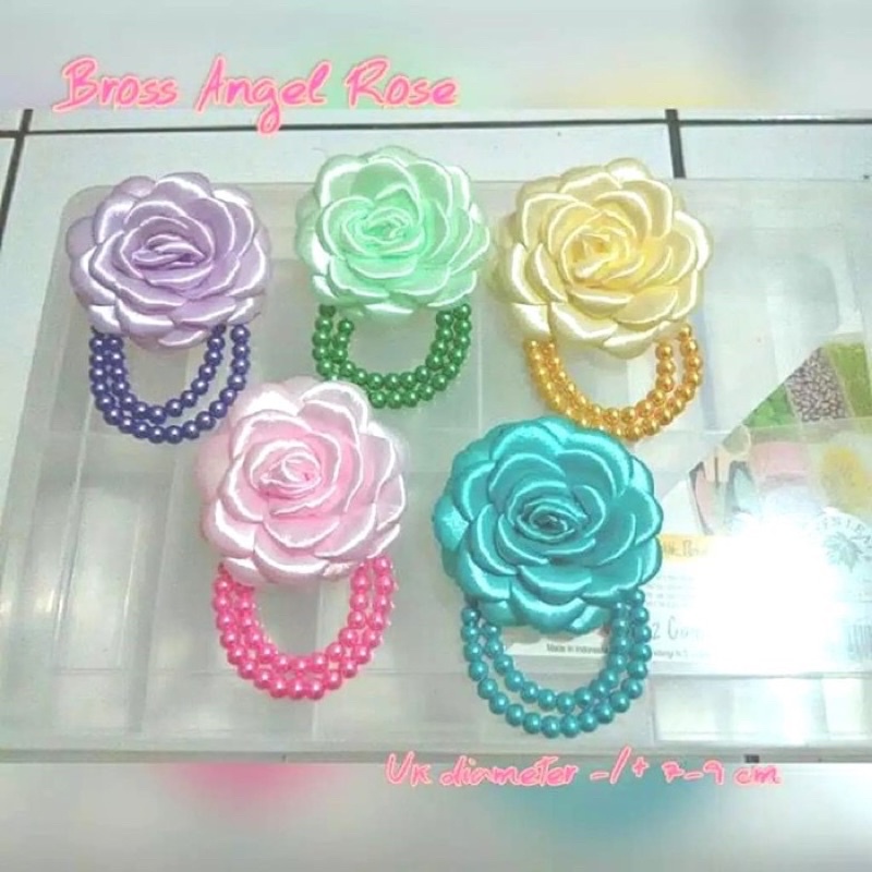 MAWAR Silky Angel Rose Blue Hijab Pretty Girl เข็มกลัด Blooming Rose