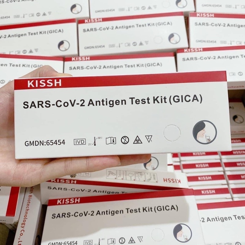 KISSH SARS-CoV-2 Antigen Test Kit (GICA)ชุดตรวจโควิด-19 ตรวจทางน้ำลาย✅สินค้าผลิตเดือน 1/2022