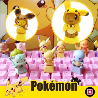 【หมวกแป้นพิมพ์】Pikachu Pokémon Keycap ฝันสมบัติ ปุ่มแป้นพิมพ์เชิงกล การ์ตูนสีชมพูสแควร์ สาวแมวการ์ตูนน่ารัก on Mechanical Keyboard  ABS Keycap DIY Handiwork Cartoon Pink Cat Customized Creativity Special Ecs R4 OEM Keycaps Cute Girl Gift