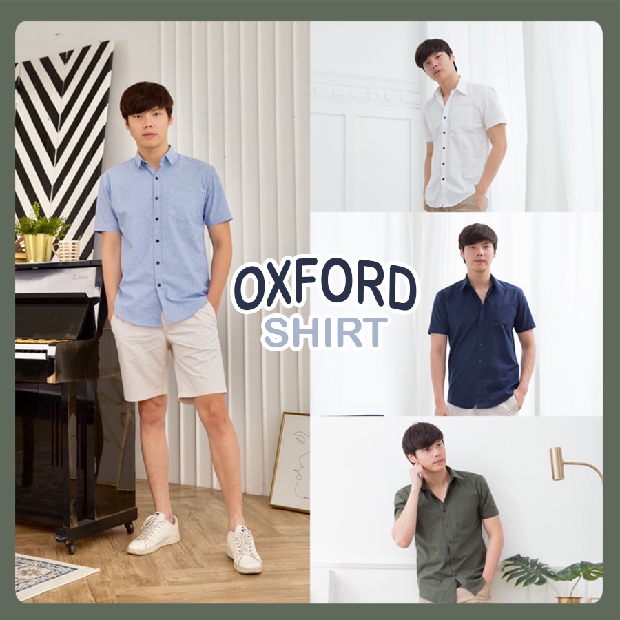 16 สี พร้อมส่ง เสื้อเชิ้ตคอปกแขนสั้น S-XXL