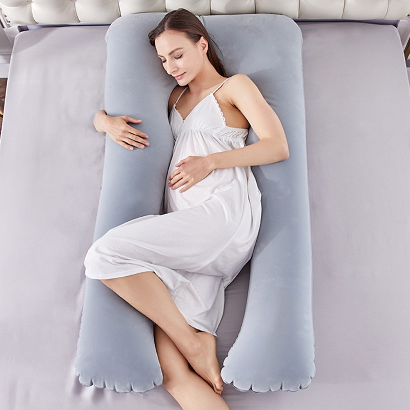 (ON SALE) Inflatable Pregnancy Pillow U Shape Sleeping Support Pillow ...