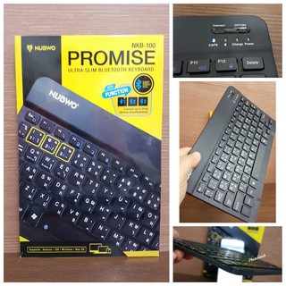 NUBWO คีย์บอร์ด บลูทูธ ไร้สาย สำหรับSmartphone Tablet ใช้ร่วมได้กับ IOS Android Windows   รุ่น PROMISE NKB-100 ULTRA SLI