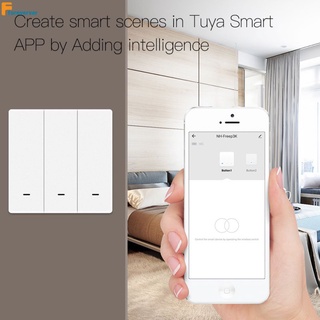 Tuya Zigbee สวิตช์ฉากไร้สาย Smart Home Push ปุ่ม Controller แบตเตอรี่ขับเคลื่อน Smart Life App อัตโนมัติ1/2/3 Gang Fore