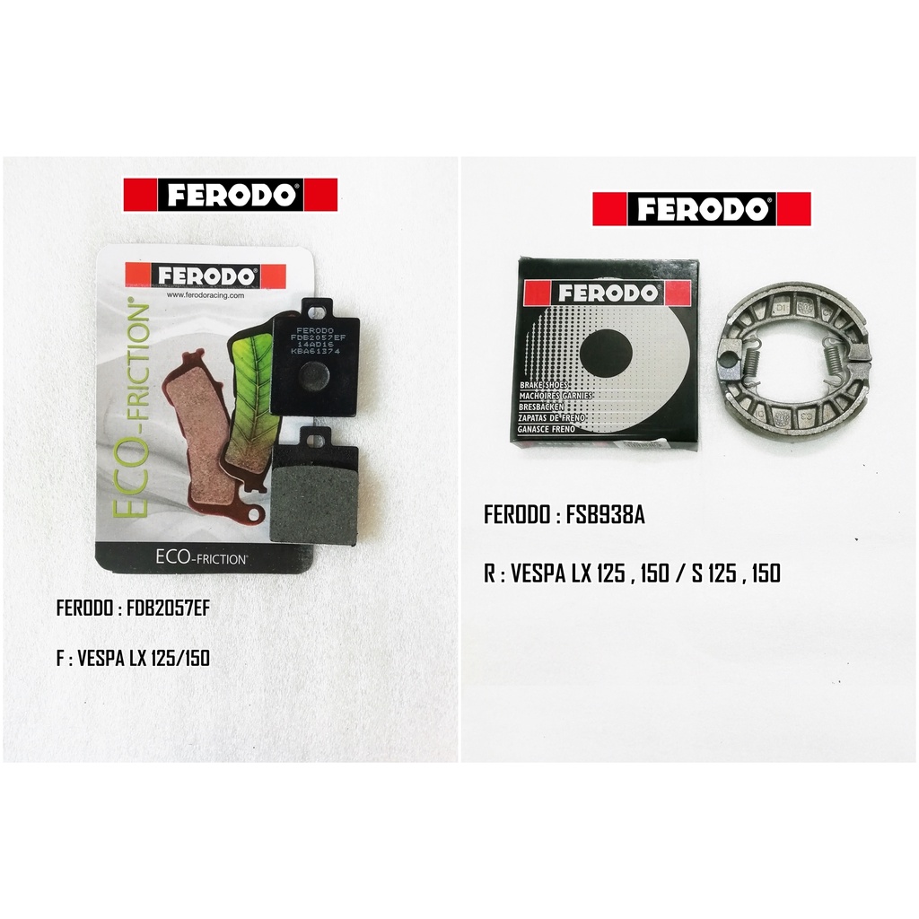 ผ้าเบรค FERODO สำหรับ VESPA LX125 ,LX150 / S125, S150