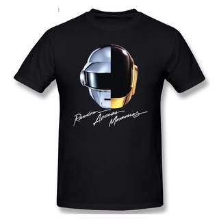 เสื้อยืดผ้าฝ้ายพิมพ์ลายแฟชั่นเสื้อยืดลําลอง แขนสั้น คอกลม พิมพ์ลาย Daft Punk Random Access Memories Electro Music สีขาว