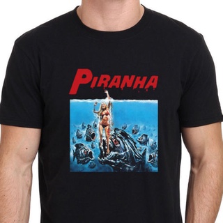 เสื้อยืดคอกลม พิมพ์ลายภาพยนตร์สยองขวัญ Piranha 80s สไตล์วินเทจS-5XL