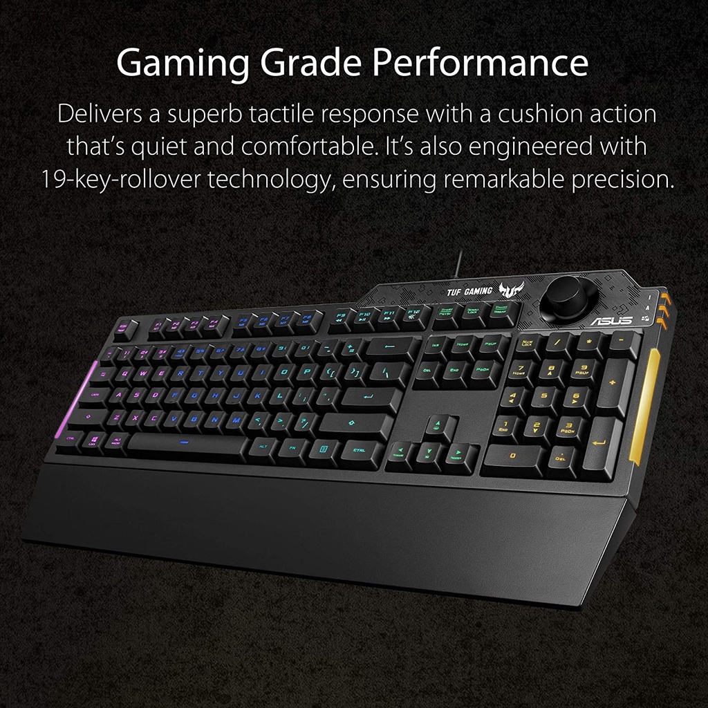 ASUS RA04 TUF GAMING K1/TH (RGB LED) KEYBOARD (เกมมิ่งคีย์บอร์ด) [แป้นพิมพ์ภาษาไทย] [90MP01X0-BKLA00]