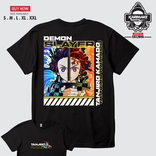 ROUND คอลูกเรือเสื้อยืด ลายการ์ตูนอนิเมะ DEMON SLAYER KIMETSU NO YAIBA TANJIRO NEZUKO KAMADO V2-4XL