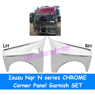 J113s04 ISUZU NQR N SERIES LORRY TRUCK WHITE &amp; CHROME CORNER PIPI KROME GARNISH