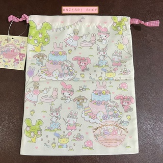 กระเป๋ารูดเชือก Sanrio Sweet Bunnies Bag ขนาด 21 x 27 x 0.3 ซม.