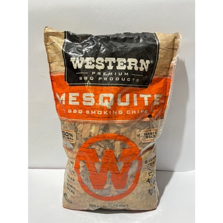 เศษไม้หอมรมควันเวสเทิร์นกลิ่นเมสไควท์ 1.76 ปอนด์ Western Smoked Wood Chips, Mesquite Flavor 1.76 lbs.