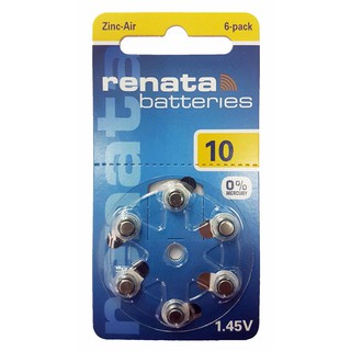 ถ่านเครื่องช่วยฟัง Renata ZA10 แพค 6 ก้อน ของแท้