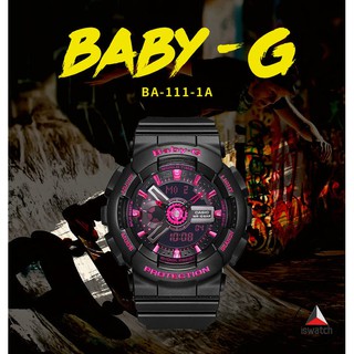 [ขายดี] Casio baby-g ba-111-1a นาฬิกาข้อมืออิเล็กทรอนิกส์ กันน้ํา สไตล์สปอร์ต สําหรับผู้หญิง