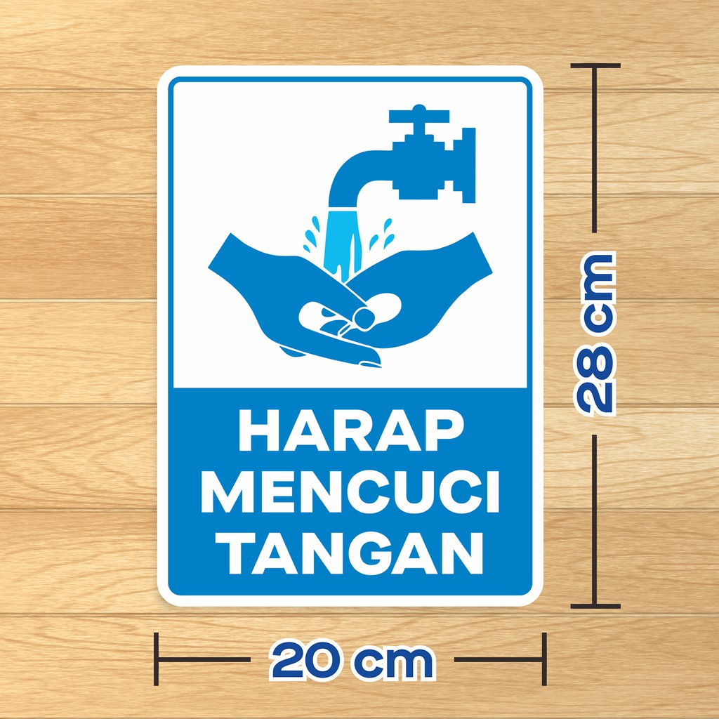 Vinyl Marka Sign Sticker สติ๊กเกอร์กระจกติดผนัง Please Wash Hands 20 x 28 cm