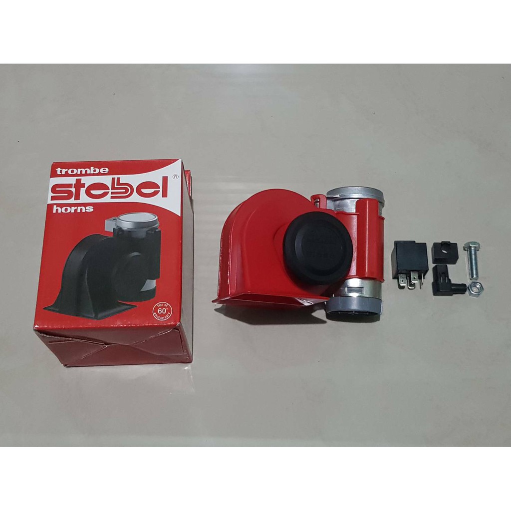 แตรลมไฟฟ้า+รีเลย์12V รุ่น2ปาก(ทรงหอยโข่ง) ยี่ห้อ STEBEL MADE IN ITALY ชุดละ850บาท
