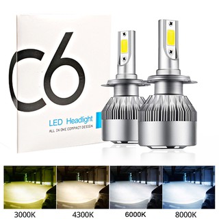 หลอดไฟตัดหมอก H4 H7 H11 H1 HB3 9005 9006 HB4 COB C6 LED สำหรับติดรถยนต์