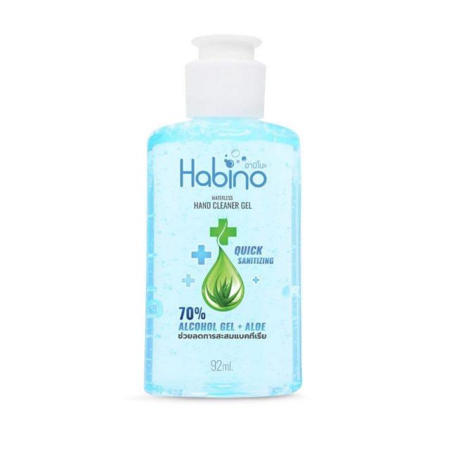 (พร้อมส่ง)Habino  เจลล้างมือ ฮาบิโนะ  ALCOHOL HAND GEL + ALOE VERA 92ml.