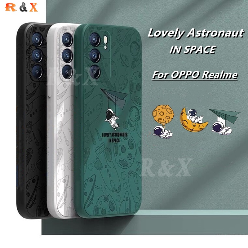 ปลอกOPPO A16 A15 A54 A94 A53 A52 A92 A5S A12 A7 A1K A3S F9 A37 Realme8iนักบินอวกาศน่ารักในอวกาศเคสซิ