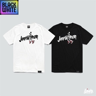 BWCB -Just Say Bad ® เสื้อยืดลาย รุ่น Jump ขาว ดำแขนสั้น เสื้อยืดชาย หญิง oversize SML