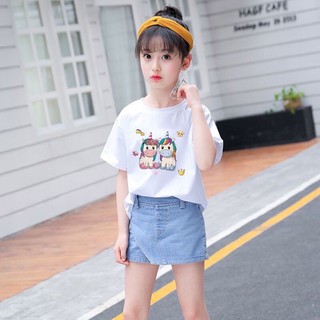 bykidsเสื้อผ้าเด็กคอกลมแขนสั้นคอตตอน100%ผ้านุ่มใส่สบาย