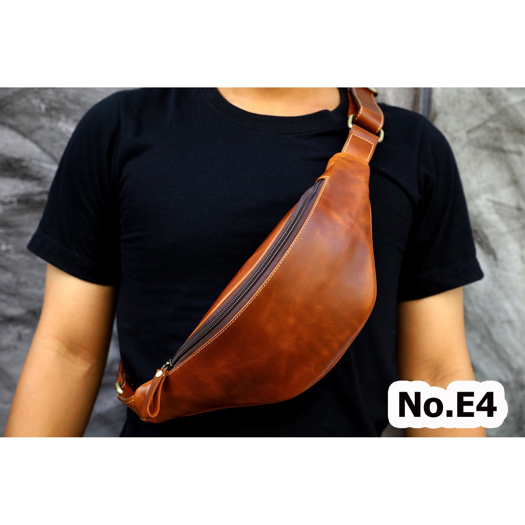 กระเป๋าคาดอกหนังแท้  กระเป๋าสะพาย หนังวัว กระเป๋าหนังวัวแท้100% Leather Bag