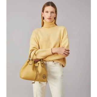 งาน Shop New  Tory burch MCGRAW SMALL DRAWSTRING SATCHEL สีเหลืองนวล