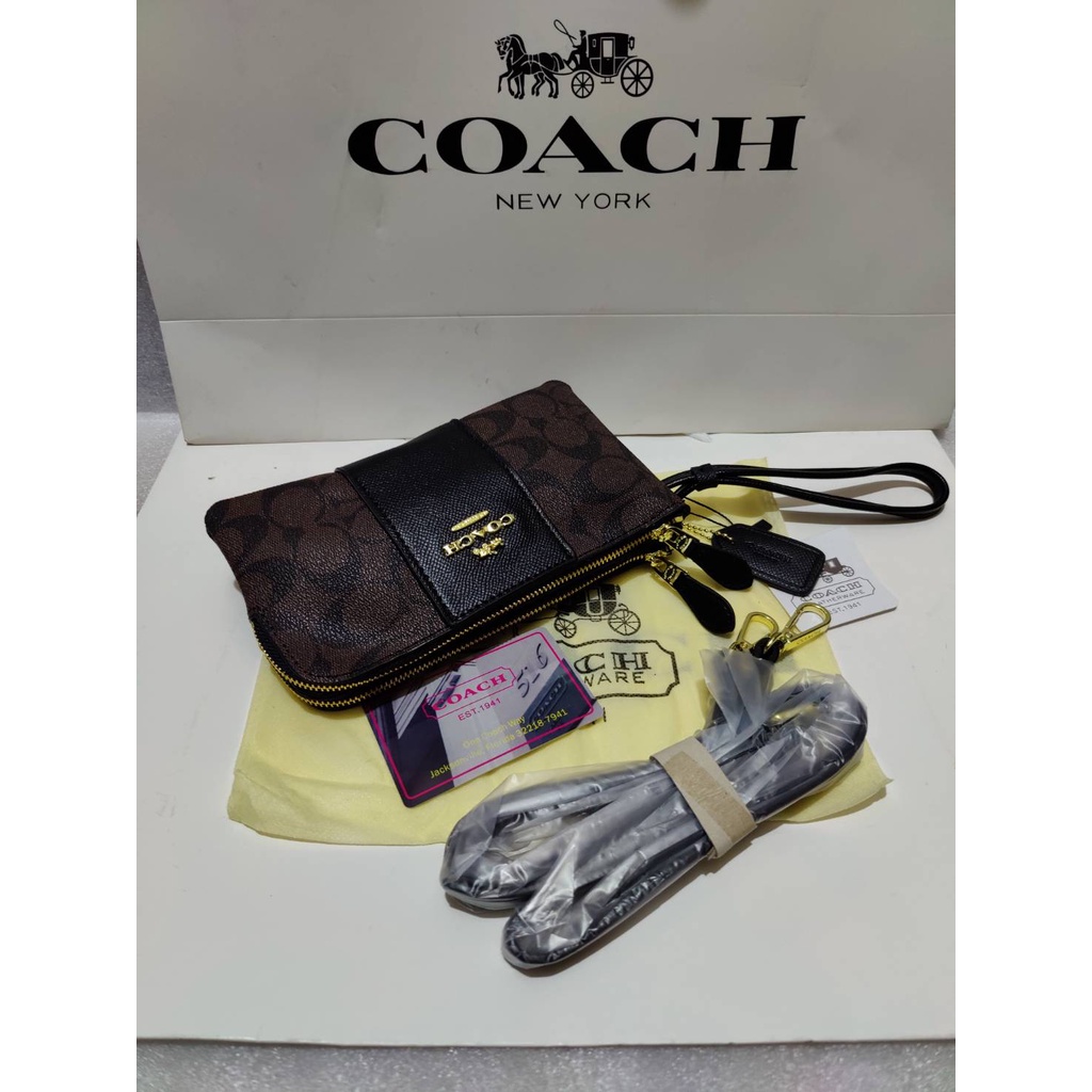 กระเป๋าคล้องมือ COACH 2ซิป กระเป๋าขนาด 7นิ้ว มาใหม่งานดี งานตรงปก  รูปถ่ายจากสินค้าจริง พร้อมส่ง
