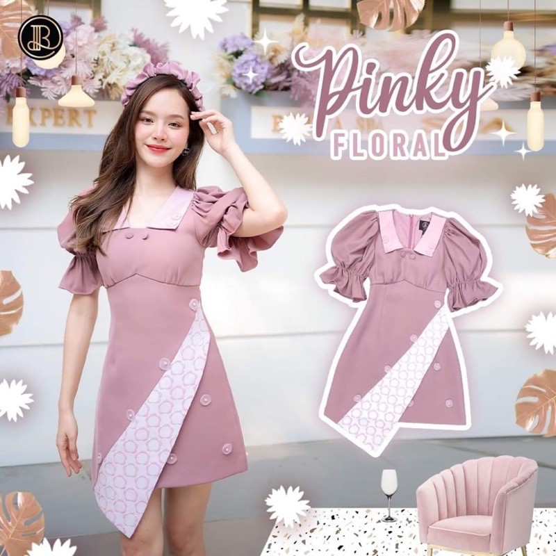 BLT brand : New Collection เดรสรุ่น Pinky floral Sz.M มือ 1 #blt #bltbrand