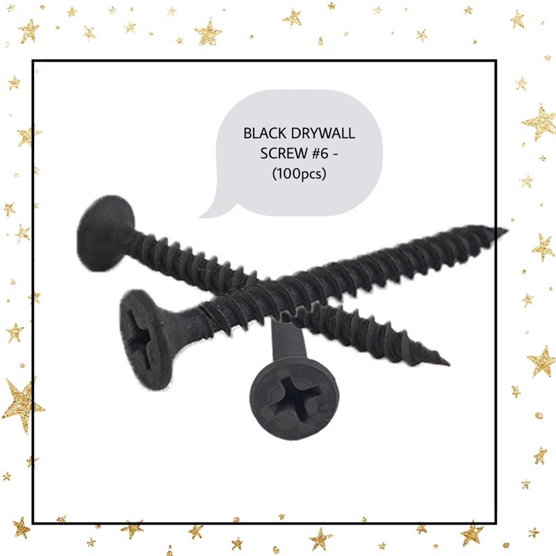 SCRU BLACK DRYWALL SCREW 6 - (100 ชิ้น)