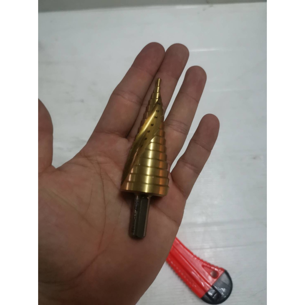 ดอกสว่านทรงเจดีย์ ดอกสว่านสเต๊ป HSS TIN มี 3ขนาด 4-12mm , 4-20mm , 4-32mm HHW (เจาะเหล็ก – สแตนเลส) ราคา ถูกที่สุด ดีลบีเคเค แกลเลอรีภาพที่ 6