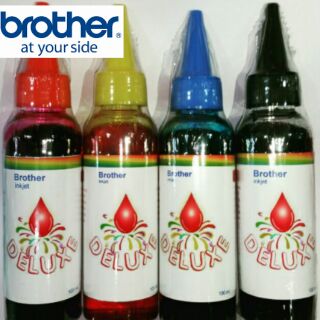 โค้ตลด 100฿ DELUXE Ink หมึกพิมพ์ สำหรับ Brother 100 ml 4 ขวด