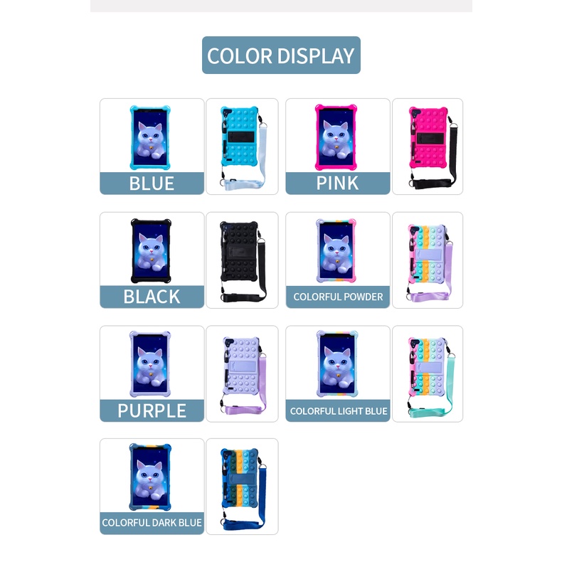 เคส Huawei MediaPad M5 Lite 8.0 JDN2-L09 Pop Stress-Relieve Silicone Case Push It Bubble Kickstand Shockproof Cover With #8