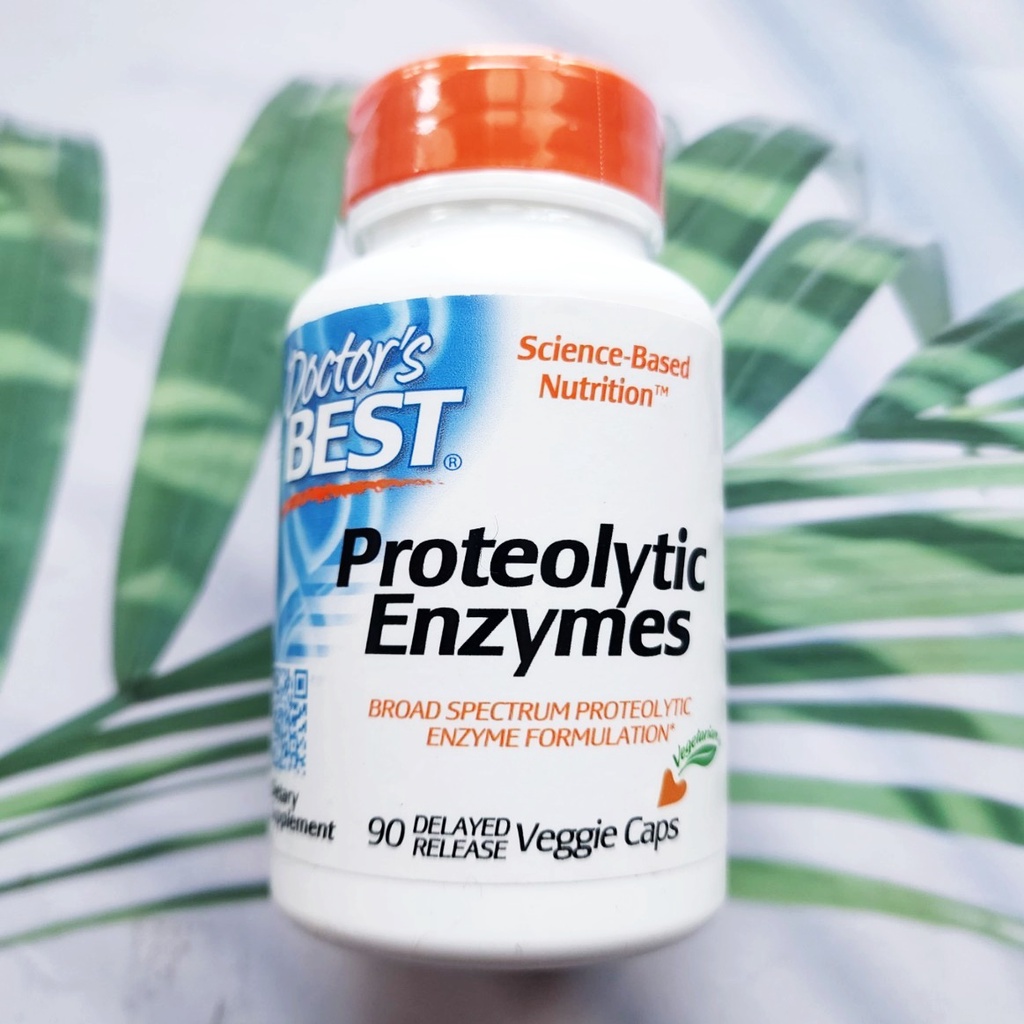 เอนไซม์ สนับสนุนระบบการย่อยอาหารและการเผาผลาญ Proteolytic Enzymes 90 Delayed Release Veggie Caps (Doctor's Best®)