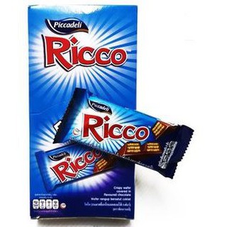 Ricco ริคโค ช็อกโกแลต สอดไส้เวเฟอร์ ขนาด 23.5กรัม/ซอง แพ็คคละ12ซอง Piccadeli Chocolate Wafer