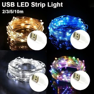 สายไฟ led กันน้ํา ยาว 1 2 3 5 10 เมตร ปลั๊ก USB สําหรับตกแต่งเทศกาล บ้าน
