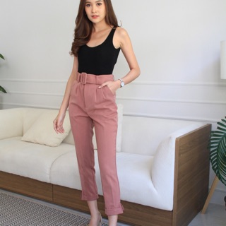 Belt pants - Pink (Manatsayabrand)