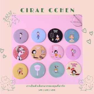 𝘾𝙍𝘾 𝙋𝙞𝙣𝙠 / Mini folding mirror makeup mirror ที่น่ารักกระจกแบบพกพารอบกระจกการ์ตูนของขวัญ พร้อมส่ง