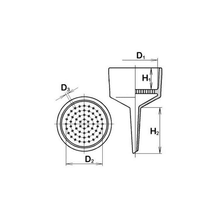 กรวยกรอง Funnel Buechner 45-90 Filter paper diameter (mm) #3