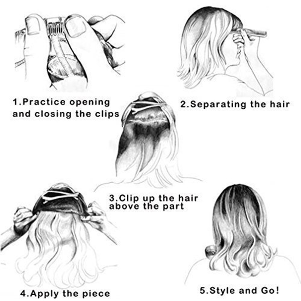 ยาว 22 นิ้ว Kin ky Curly Ha ir วิกผม 5 Clip-In One Piece ข้าวโพด Curly Syn thetic Hairpiece - รูปที่ 4