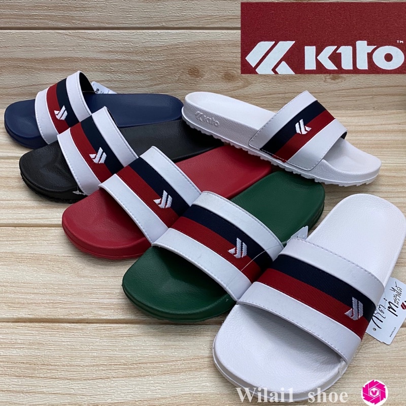 Kito  AH 133 รองเท้าแตะสวม ชาย/หญิง (36-43) สีดำ/กรม/ขาว ยส.-