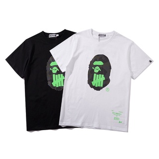 ราคาต่ำสุด!!(เตรียมส่ง) Cotton T-Shirts BAPE ฤดูร้อนชายและหญิงบวกขนาดลำลองแขนสั้นเสื้อยืด M-3XL ไม่ต้อง เกรดS-3XL