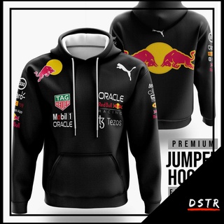 เสื้อแจ็กเก็ต มีฮู้ด ลาย F1 Formula One Team Redbull Racing 2022 สีดํา ไซซ์ XS-3XL