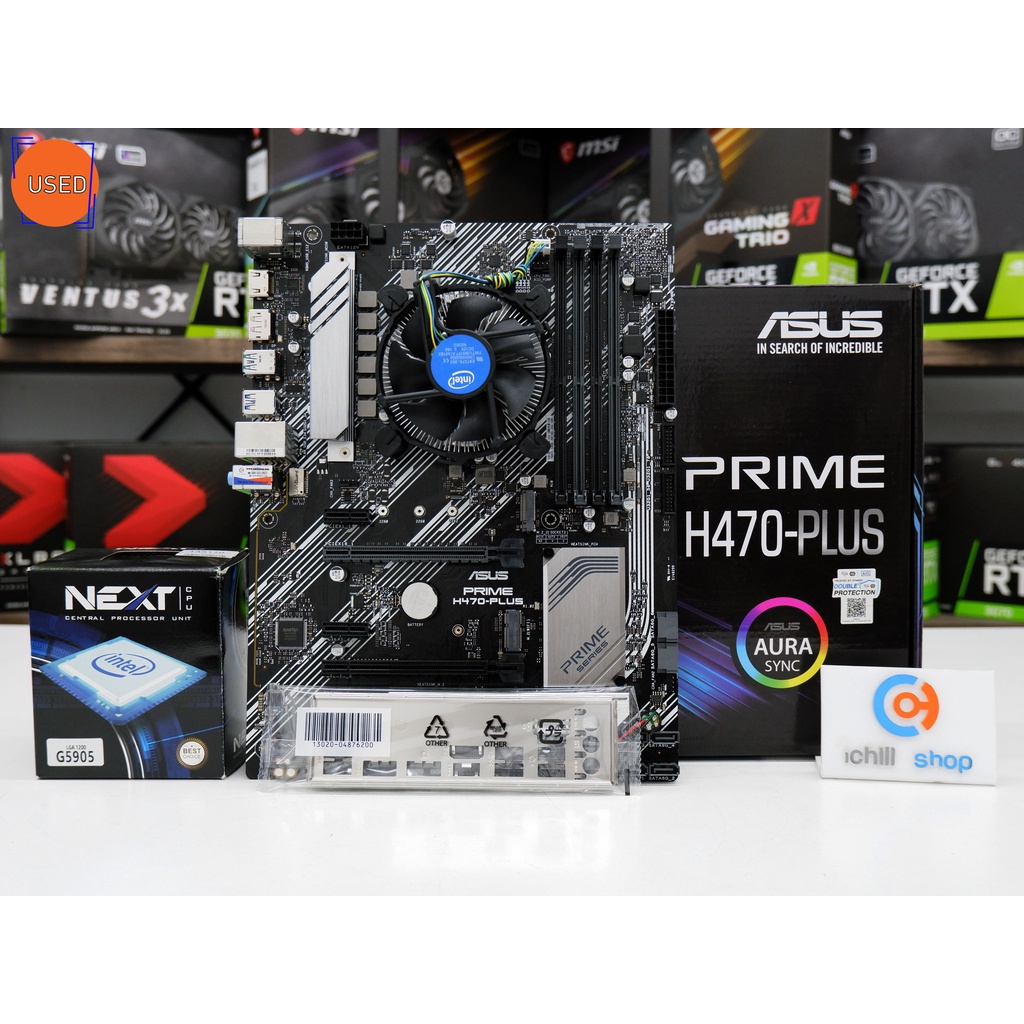 ชุดซีพียูพร้อมเมนบอร์ด CPU : INTEL CELERON G5905 3.5 GHz MB : ASUS PRIME H470-PLUS (ใส่การ์ดจอได้ 6-