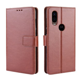 เคสสำ Motorola Moto One Vision Case PU Leather Flip Case Moto G7 Power เคสโทรศัพท์มือถือ พลิกซองโทรศัพท์