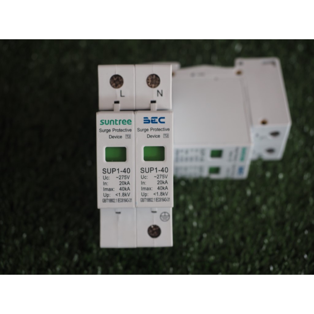 Suntree BEC เสิร์จกันฟ้าผ่า AC SPD 275V 2P, 385V 4P กันฟ้าผ่า อุปกรณ์ป้องกันฟ้าผ่า Surge Protection 