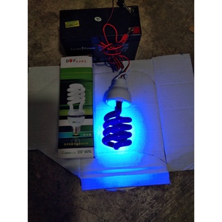 หลอดไฟ ทอนาโด Blacklight หลอดล่อแมลง หลอดเรืองแสง ไฟม่วง 12v   คีบแบตเตอรี่