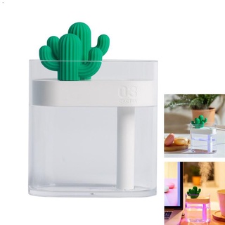 **คุณภาพสูง** 160มล. ชื้น อโรม่า เครื่องทำให้ชื้น ขายดีมาก Transparent Cactus เครื่องฟอก Humidifier with ไฟ led