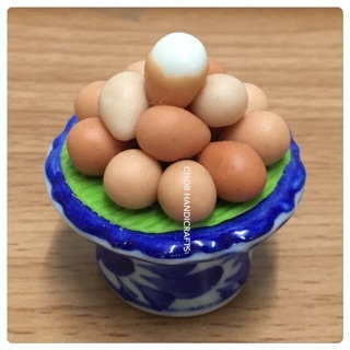 ของจิ๋ว พานไข่ไก่จิ๋ว พานไข่ต้มจิ๋ว ไข่ต้มจิ๋ว ไข่ไก่จิ๋ว miniature egg model dollhouse kitchen prop cooking toy