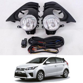 ไฟตัดหมอก สีดำด้าน โตโยต้า YARIS HATCHBACK 5 ประตู ไฟสปอร์ตไลท์ TOYOTA ยาริส 2013-2015 พร้อมชุดสายไฟ และครอบไฟ 1 ชุด